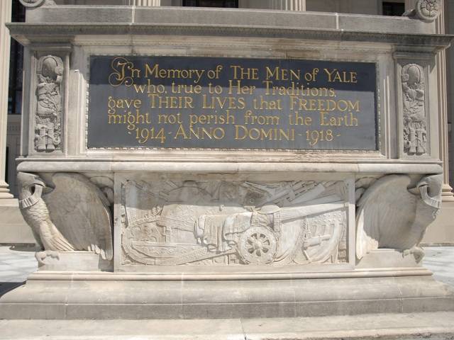 A cenotaph in Yale University's Beinecke Plaza honours the Men of Yale who died in battle