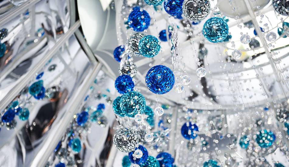 The Austrian label's walk-in Christmas tree features 80 crystal strands, each measuring an impressive 20 meters, embellished with more than 28,000 stunning clear crystals