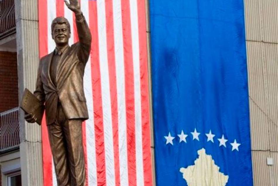 The 11 foot statue on Bill Clinton Boulevard in the Kosovo Capital of Pristina