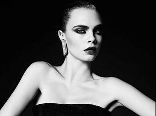 The close collaboration between Hedi Slimane and Cara Delevingne continues with the British supermodel starring in a stunning set of black-and-white campaign visuals