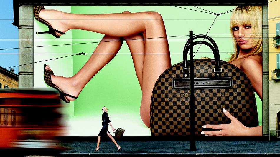 A look into the history of fashion featuring Louis Vuitton products, from its advertising campaigns to articles in print magazines around the world