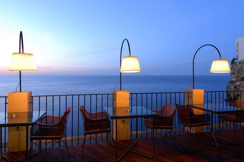 Carved out of magnificent limestone rocks,with a view over the blue-green Adriatic is La Grotta Palazzese
