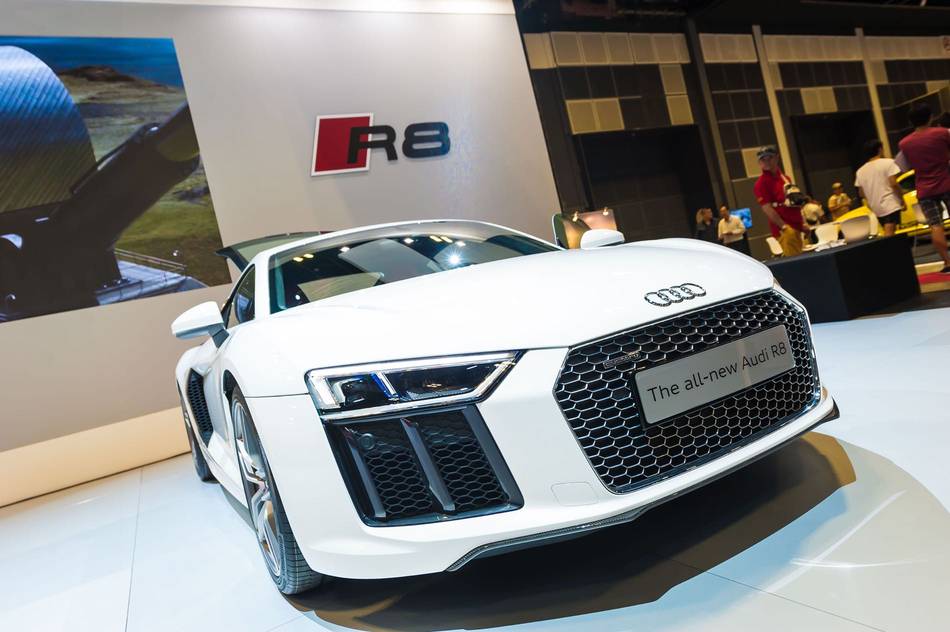 An impressive booth display showcasing 14 models from its lineup as well as as launching the all-new Audi A4 and previewing the new Audi R8