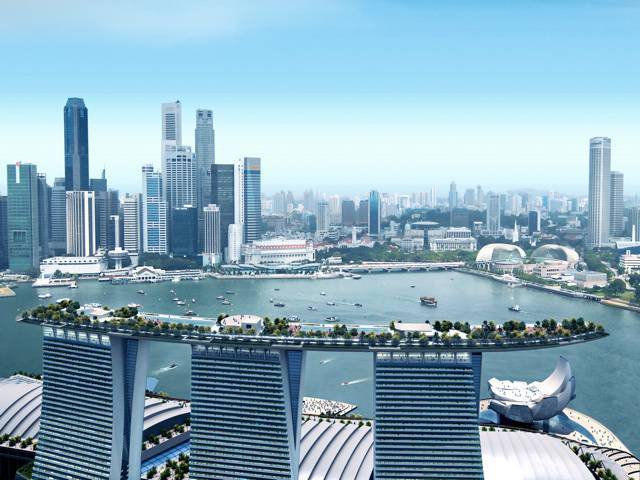 The SkyPark will offer a public observation deck, landscaped gardens, sprawling outdoor pools, etc