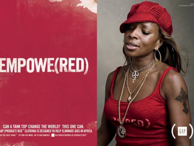 Mary J. Blige in Gap's (PRODUCT) Red campaign