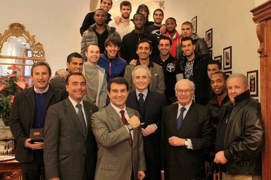 Karl Scheufele and FC Barcelona at the presentation in Chopard Boutique in Barcelona