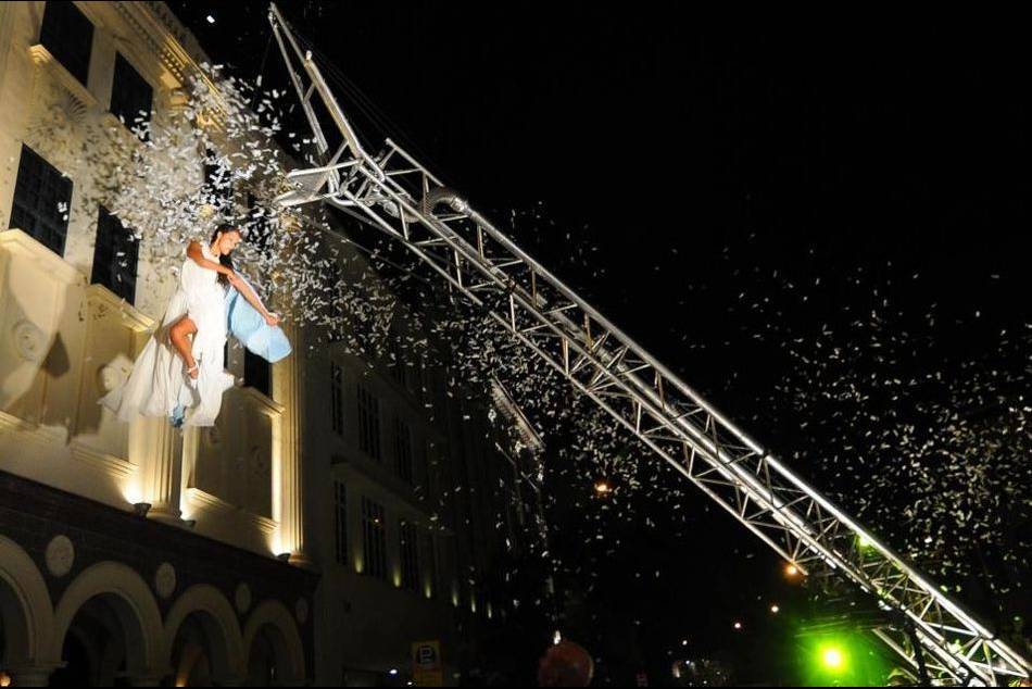 A nocturnal extravaganza of spectacular aerial performances, music, dance and installation artworks