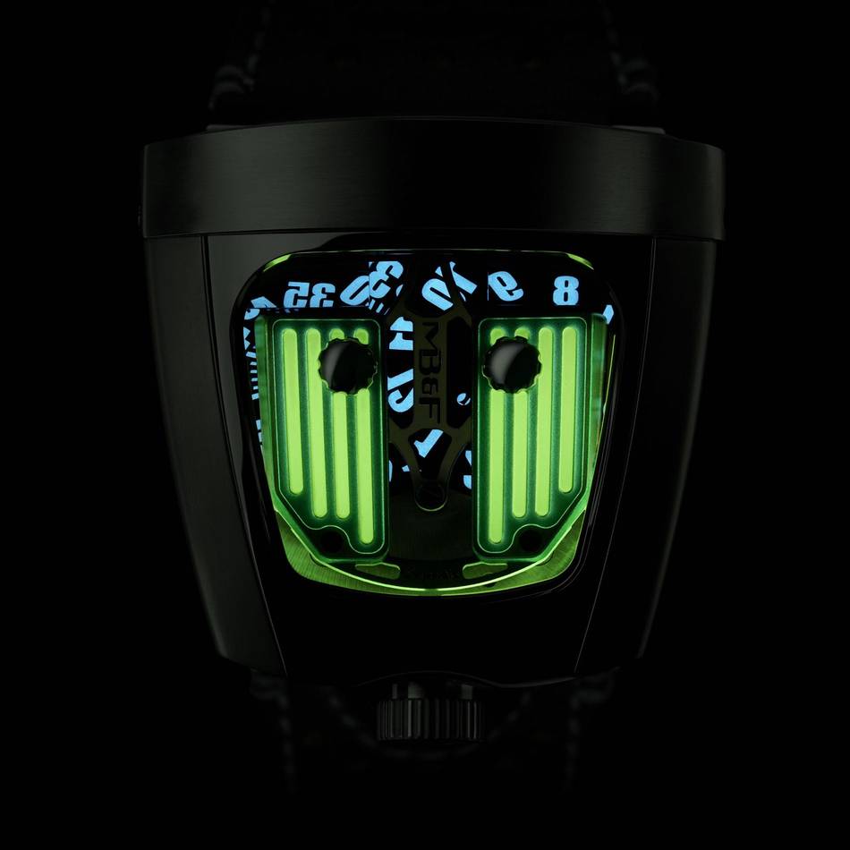 James Thompson illuminates MB&F's pieces with his signature solid blocks of brightly coloured, high-efficiency lume