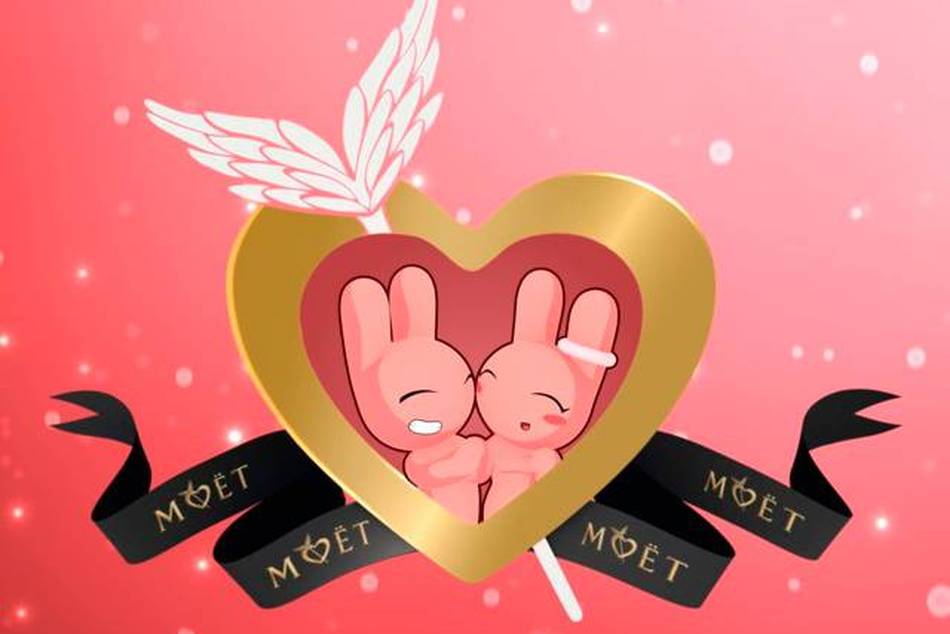 3 different Moët “Love Mails” can be personalised and sent directly from<a href=" www.moetcelebratinglove.com"> www.moetcelebratinglove.com</a>.