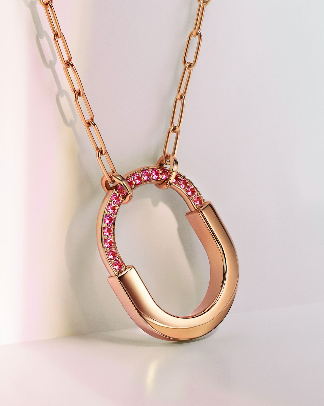 Tiffany Lock Pendant in Rose Gold, Medium