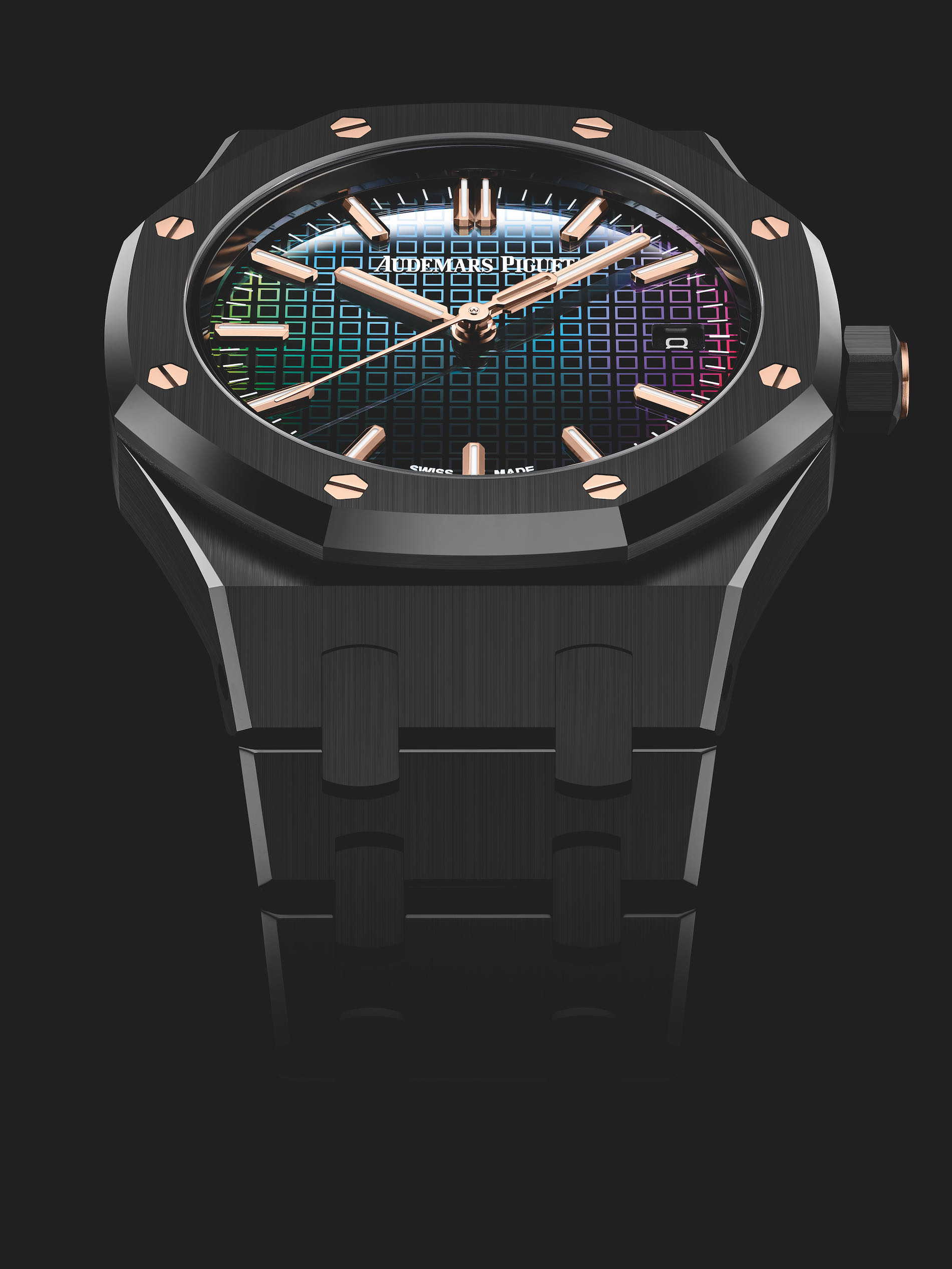 Audemars Piguet Introduces the Black Ceramic Royal Oak 34 mm “Rainbow”