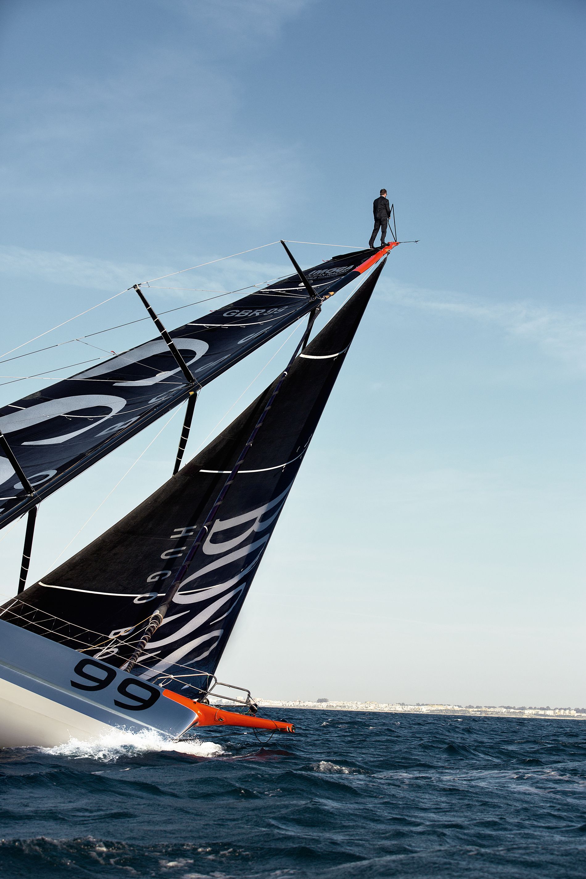 The HUGO BOSS Mast Walk by British Yachtsman Alex Thomson SENATUS