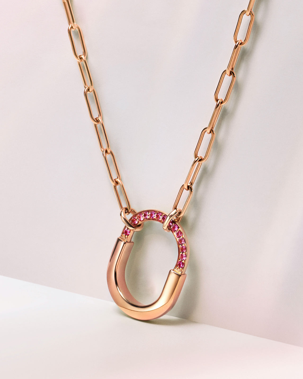 TIFFANY Platinum Diamond Pink Sapphire Cobblestone Pendant Necklace 825131  | FASHIONPHILE