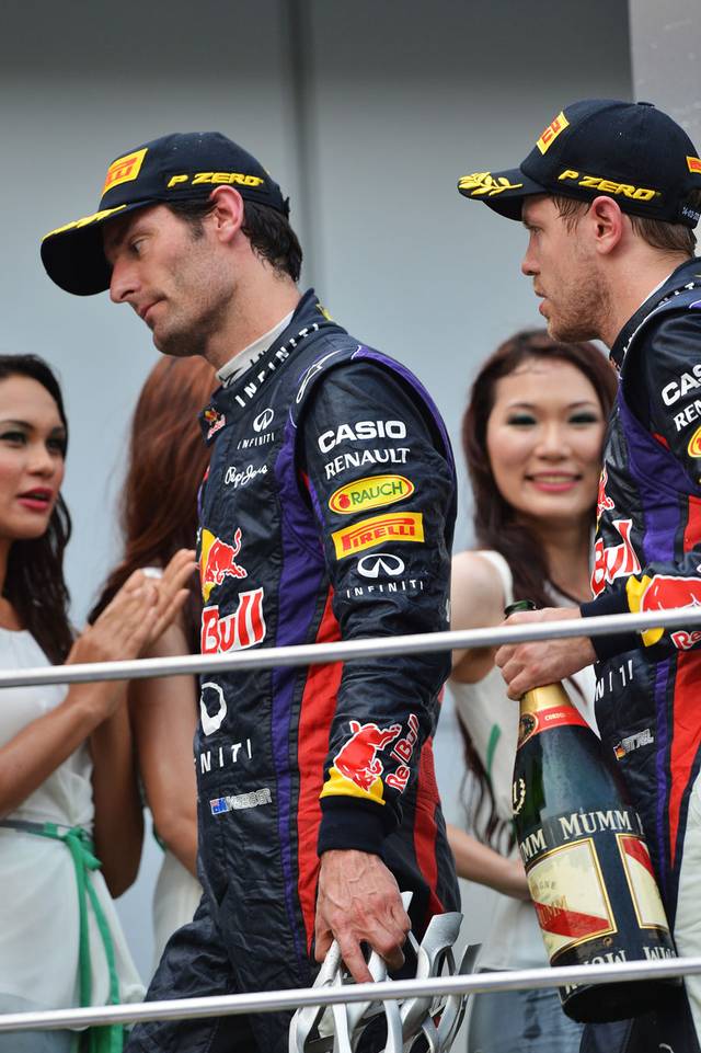 The Red Bull drivers were told to hold station, with Webber ahead, after their final pit stops but Vettel ignored the call and overtook the Australian to win