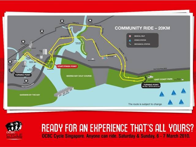 Route Map | For more information, go to <a href="http://www.ocbc.cyclesingapore.com.sg">http://www.ocbc.cyclesingapore.com.sg</a>