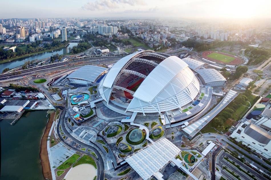At the heart of Sports Hub is the new National Stadium, a state-of-the-art 55,000 seat sports venue that is the largest free spanning dome structure in the World