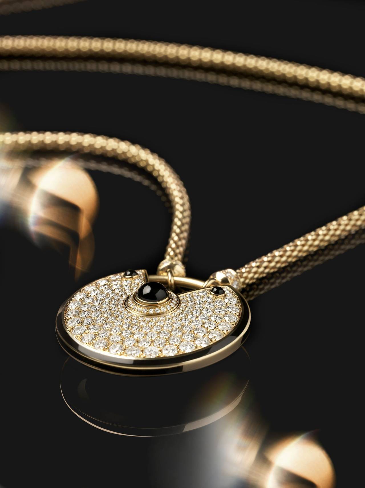 Cartier Rose Gold Malachite Amulette De Cartier Necklace | Rich Diamonds