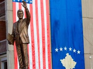 The 11 foot statue on Bill Clinton Boulevard in the Kosovo Capital of Pristina