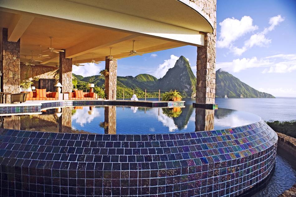 The bold architectural design by Architect owner Nick Troubetzkoy makes Jade Mountain St. Lucia one of the Caribbean’s most mesmerizing resort experiences