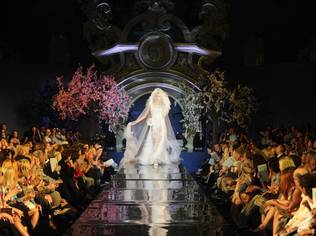 Jean Paul Gaultier presented his 1st haute couture collection in Russia at a Moscow railway station