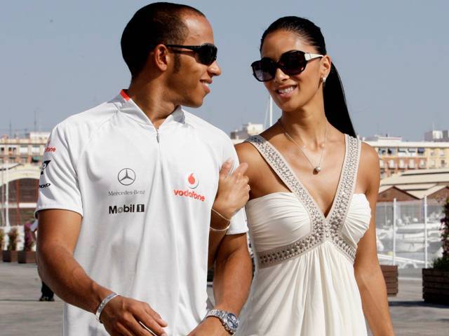 Formula One driver Lewis Hamilton thinks Nicole Scherzinger is lucky for him