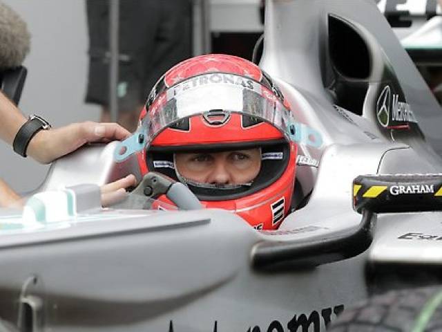 Michael Schumacher during the first practice session at Hockenheim on Friday