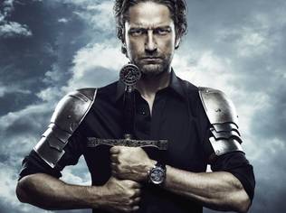 Gerard Butler has kept the faith with Geneva watchmaker Roger Dubuis and enjoys showing off this watch that is so like him, one of the Warrior world
