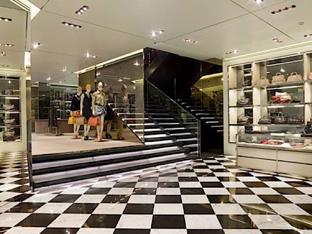 The ground floor of the store is dedicated to bags, accessories and footwear