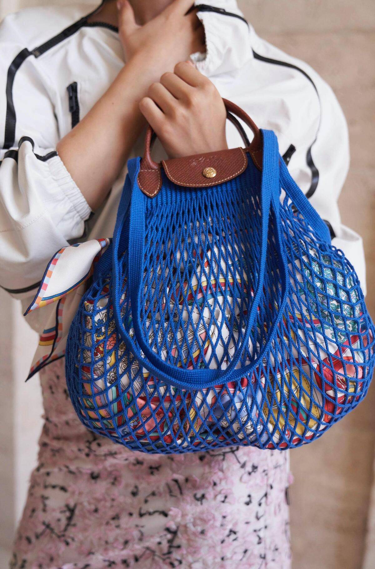 Longchamp x filt Le Pliage Knit Mini Bag - Blue Mini Bags