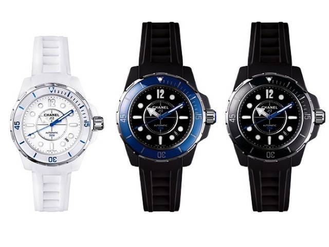 The J12 Chanel Marine is available in Big Blue, Foaming White and Anchor Black