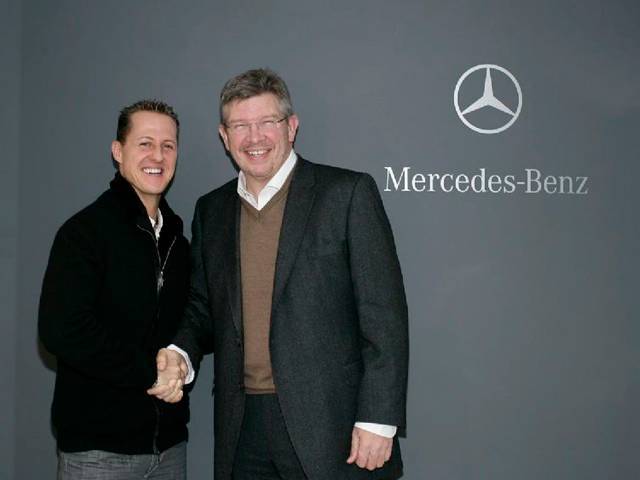 Michael Schumacher and Ross Brawn come together again at Mercedes GP Petronas