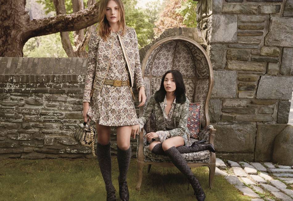 Subtle references to the designer's parents collection of armour can be seen in the mix of textures, tapestry brocades to the prints of dragons, Japanese motifs and equestrian chic
