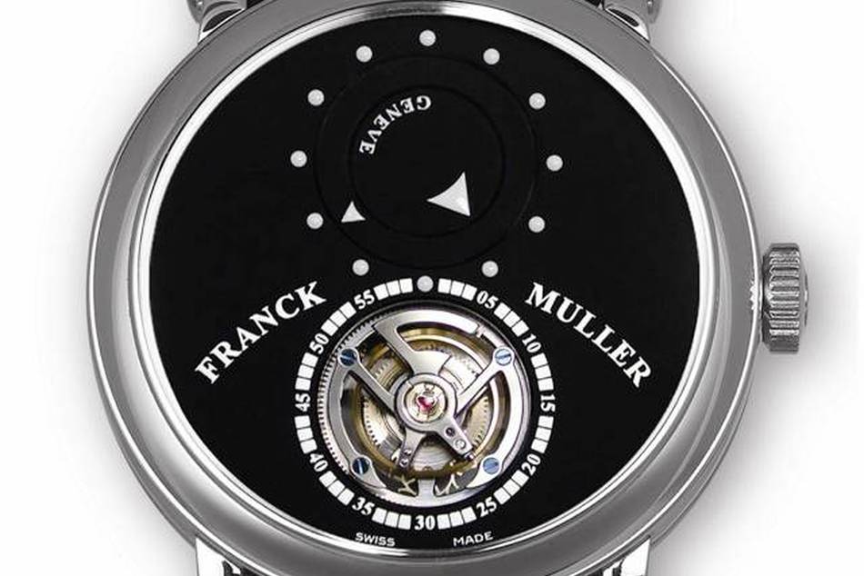 Featuring Franck Muller's patented way of not using hour and minute hands to show the time