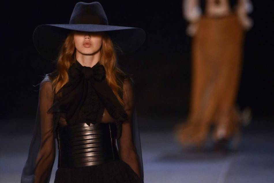 Hedi Slimane looked to the '70s for inspiration for his highly anticipated debut Saint Laurent collection