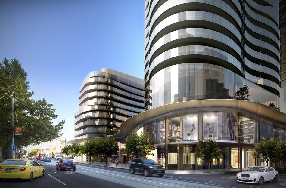 The South African actress fronts the marketing for Melbourne's first six-star residential and luxury retail destination