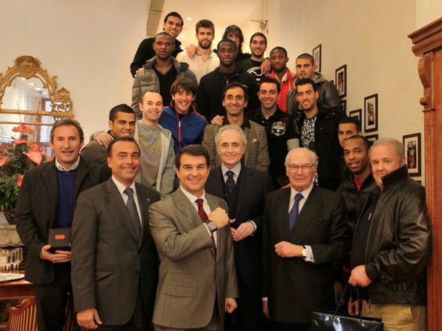 Karl Scheufele and FC Barcelona at the presentation in Chopard Boutique in Barcelona